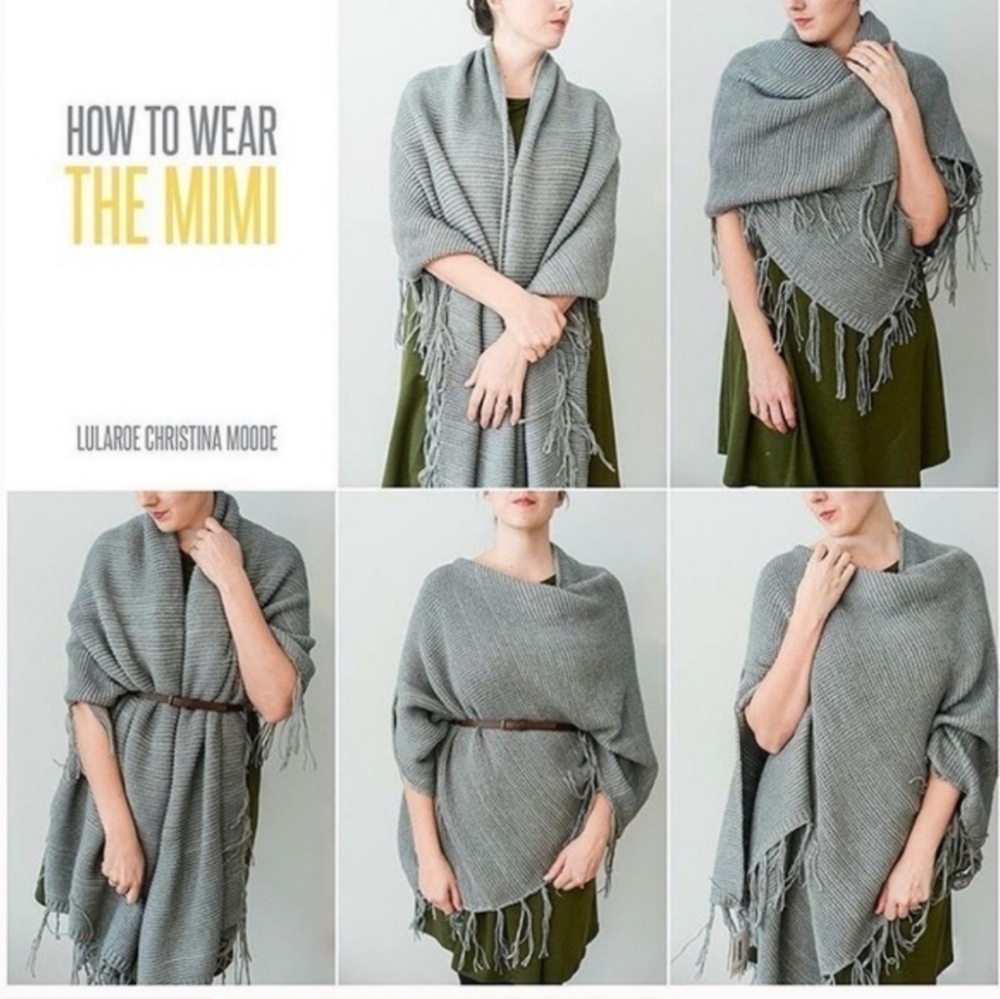 Lularoe, Mimi Shawl, Blue and Marigold,‎ One Size - Picture 5 of 8